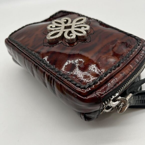 Brighton Brown Wild Tiger Patent Leather Brazos Crossbody - Picture 7 of 12